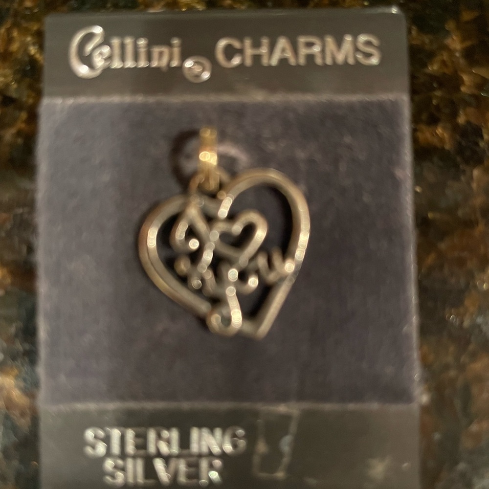 Cellini Charms sterling silver I love you heart-shaped